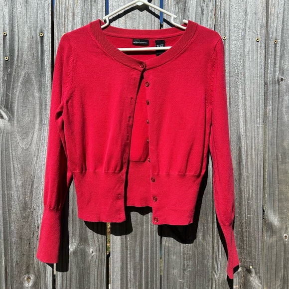 Moda International Sweaters - Vintage Women’s Red Cardigan